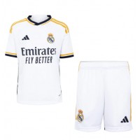 Koszulka piłkarska Real Madrid Strój Domowy dla dzieci 2023-24 tanio Krótki Rękaw (+ Krótkie spodenki)